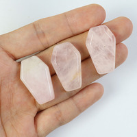 Nouvelles pierres précieuses naturelles en vrac, forme de couvercle de cercueil miniature, agate améthyste, sculptées à la main pour la fabrication, 3 cm 2 cm