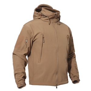 Windproof Waterproof Coated Heated Eco-Friendly <b>Hooded</b> Unisex <b>Soft</b> <b>Shell</b> <b>Jacket</b> for Winter Outdoor Use with Zipper Front Logo - Product Image 3