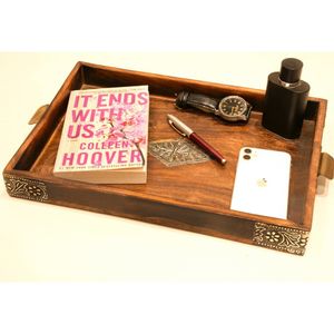 Plateau de service en bois fabriqué à la main en palissandre designer plateau de service cadeau de pendaison de crémaillère plateau décoratif pour mariage décor à la maison - Product Image 1