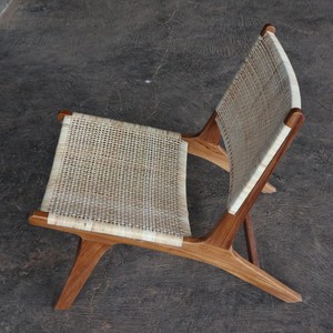 Silla de salón de piscina de madera de teca Natural sostenible para exteriores, asiento de ratán tejido, silla de porche reclinable, jardín, Patio, parque, cocina, Villa - Product Image 2