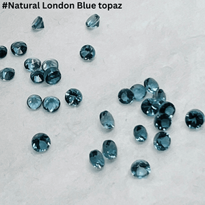 Topaze bleue de Londres naturelle en gros, taille ronde facettée, pierre précieuse non montée pour la fabrication de bijoux, petite taille, de 1 mm à 3 mm - Product Image 4