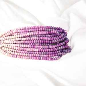 Cuentas de piedra Rondelle lisas de ópalo Bio rosa y púrpura Natural, piedras preciosas sueltas de 7mm y 10mm para la fabricación de joyas, suministro a granel de La India - Product Image 6