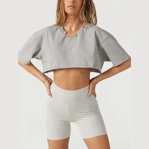 Custom Women <b>White</b> Cropped Screen Print <b>Slim</b> <b>Fit</b> T <b>Shirts</b> Bulk Wholesale High Quality Organic Cotton Tshirts for Women - Product Image 4