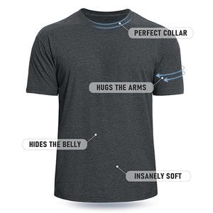 เสื้อยืดผู้ชายแบบพอดีตัวทำจากผ้าฝ้าย100% 180 GSM ไหล่ตกแบบฮิปฮอปแห้งเร็ว - Product Image 4