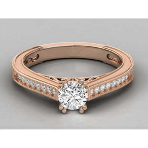 Anillo de Oro de 9K para Mujer con Diamante Solitario Cultivado en Laboratorio, Elegante y Lujoso - Product Image 6