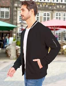 Chaquetas ligeras casuales para hombres Chaqueta de bombardero de gofres Abrigo universitario con cremallera - Product Image 3