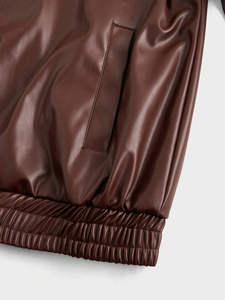 เสื้อแจ็คเก็ตหนังผู้ชาย ดีไซน์สไตล์มอเตอร์ไซค์ หนังแท้ ระบายอากาศได้ดี ปรับแต่งได้ อุ่นสบาย เหมาะสำหรับฤดูหนาว แฟชั่นเสื้อคลุม - Product Image 6