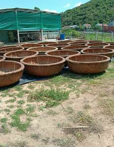 Bateau coracle en bambou fait à la main, bateau de pêche à rames en pagaie naturelle pour la station, fabriqué au Vietnam, prêt à expédier - Product Image 3