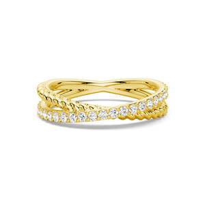 18K Gold Wedding Band with Round Cut Moissanite Diamond Elegant 18K Gold <b>Ring</b> - Product Image 1