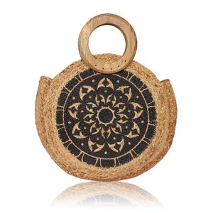 2025 tendance Style bohème Jute sac en gros sacs de plage tissés à la main pour les femmes avec poignée en bois naturel écologique inde - Product Image 4