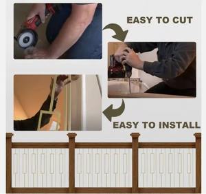 Barandilla Rectangular Moderna de Hierro Forjado Dorado para Escaleras, Resistente al Óxido, Pintable, Hueca, Decorativa, para Balcón, Villa, Hotel - Product Image 2