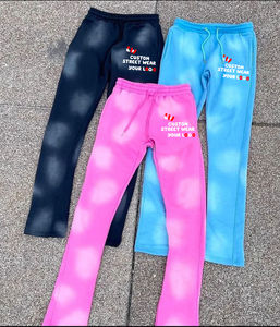 Sudadera con capucha de felpa francesa personalizada al por mayor, estilo vintage desgastado, con lavado ácido, de gran tamaño, de peso pesado, conjunto de 2 piezas con pedrería - Product Image 6