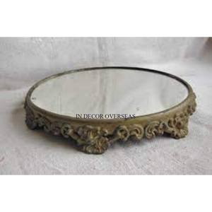 Gran demanda, bandeja para servir con espejo de calidad superior de forma ovalada con bordes de diseñador con cuentas de cristal transparente a un precio impresionante - Product Image 5