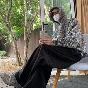 Automne vêtements hommes luxe Harajuku Texture sweat à capuche décontracté mode à manches longues Vintage poche à capuche 2024 nouveau - Product Image 5