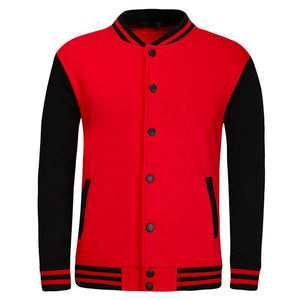 Chaqueta Varsity de Béisbol para Hombre al por Mayor, Manga de Lana, Logotipo Personalizado Bordado, Cuello Alto, Larga, Estilo Urbano - Product Image 2