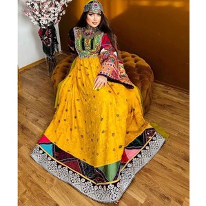 New Women's Afghan Traditional <b>Lace</b> Chiffon Maxi Dresses for Bridal Party Wear Eco-Friendly Low MOQ 10pcs - Product Image 4