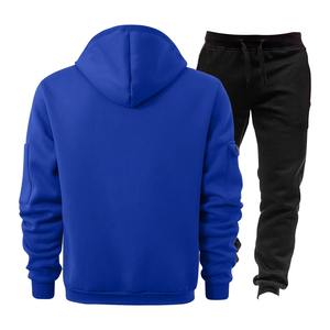 Hommes 2 pièces sweats à capuche survêtement survêtements 2 pièces Joggers ensemble 2024 hiver couleur unie entraînement sweat ensemble course Joggers, - Product Image 3