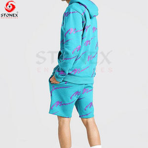 Venta caliente nueva moda último diseño de chándales de algodón con camisa de logotipo personalizado corto y conjunto de hombres cortos - Product Image 4