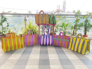 ถุงซิปไนลอนรีไซเคิลเป็นมิตรต่อสิ่งแวดล้อมขนาดใหญ่ถุงผ้าพิมพ์แบบออฟเซ็ตพิมพ์แบบยั่งยืนกระเป๋าทอ PP รุ่นสำหรับอินเดีย - Product Image 2