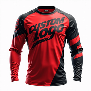 Camiseta de Carreras para Hombre, Motocross, Manga Larga, Ajuste Personalizado, Transpirable y Resistente al Viento, Diseño Sublimado para Motociclismo y Automovilismo - Product Image 3