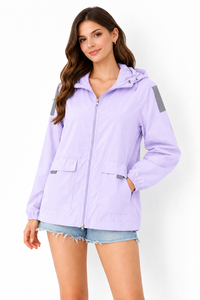 Chaqueta con Capucha de Corte Regular con Cierre de Cremallera, Impermeable, Resistente al Viento, Ropa Exterior Cómoda para Uso Diario, Protección Contra Viento y Lluvia - Product Image 3