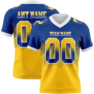Camiseta de Fútbol Americano Personalizada, Sublimada, de Malla, Manga Corta, Cuello en V, Absorbe la Humedad, 100% Poliéster, para Adultos, Nombre del Equipo, Cualquier Nombre - Product Image 3