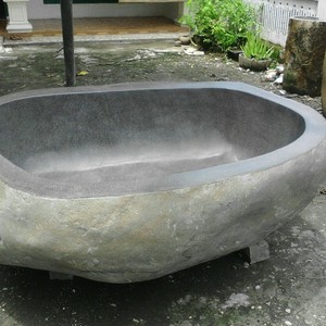 Baignoire en pierre sculptée à la main, produit fait à la main, baignoire en pierre et Bali pour trempage avec accoudoirs d'invention - Product Image 5