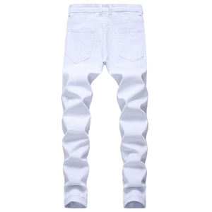 Jeans en denim pour homme, coupe droite, taille mi-haute, coupe régulière, streetwear, 100% coton denim, service OEM - Product Image 4