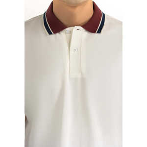 100% Algodón Tejido Antiarrugas, Corte Regular, Blanco MN-PSH-SS26-019, Alta Calidad, Bordado Oscuro, Sólido, Verano, Ajuste Delgado y Holgado - Product Image 4