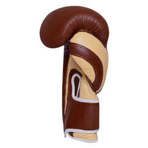 Gants de boxe pour entraînement sac de boxe MMA entraînement Sparring Fitness Gear soutien rembourré cuir de vachette doré - Product Image 3