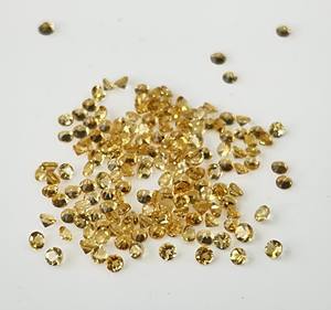 พลอยซิทรีนเจียระไนทรงกลมแบบเหลี่ยมเพชรพลอยสีเหลืองมะนาวหลวม1.25มม. ธรรมชาติคุณภาพสูง - Product Image 2