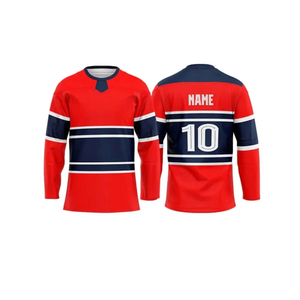 Jersey de Hockey sobre Hielo Personalizable con Logotipo, Alta Calidad, 100% Poliéster, Transpirable, Cuello Redondo, Servicio OEM, Jersey de Hockey Sublimado - Product Image 4