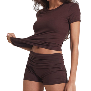 Chándal de verano elegante y cómodo Cómodo Fácil de usar 100% algodón Cintura con cordón Chándales de verano - Product Image 5