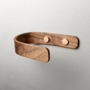 Pair <b>Curtain</b> Holdbacks, Walnut Wood, Tie Backs, Modern Decorative - Product Image 4