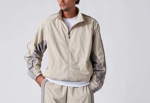 Chaquetas cortavientos de nailon con forro de malla personalizado, ropa deportiva arrugada, chaqueta cortavientos de nailon con bloque de Color de talla grande, transpirable - Product Image 6