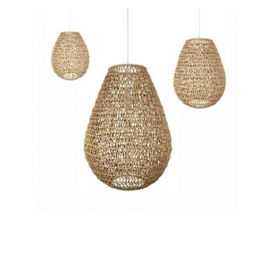 Lámpara colgante de mimbre tejida para techo, cortina de bambú para dormitorio, gran oferta - Product Image 3