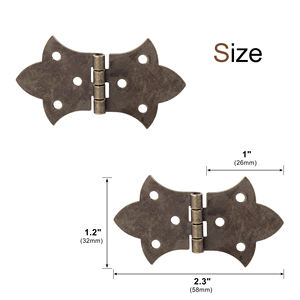 صناديق خشبية معدنية صغيرة مزخرفة برونزية عتيقة مفصلة علوية مفصلات حديدية عتيقة للصدور ، صندوق مجوهرات - Product Image 2