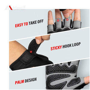 Guantes de gimnasio de neopreno resistentes antideslizantes de medio dedo para levantamiento de pesas, entrenamiento deportivo - Product Image 4