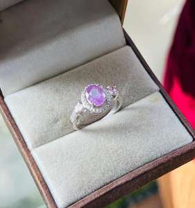 Natural Pink Kunzite Gemstone Brilliant Cut Diamond Rhodium Plated 925 Sterling Silver Prong <b>Set</b> Cocktail <b>Ring</b> <b>for</b> <b>Women</b> - Product Image 6