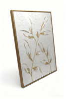 Art mural moderne de luxe sur toile, fleurs blanches et dorées, peint à la main, décoration de mariage, décoration murale pour la décoration de la maison