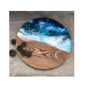 <b>Epoxy</b> Decorative <b>Resin</b> Coasters Set With Ocean Decorative Gift with Handmade Use Best Quality <b>Resin</b> Color and Natural Wood Color - Product Image 1