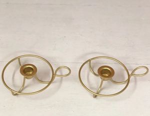 Modern Glowing Chambers tick <b>Candle</b> Holders Golden <b>Round</b> <b>Candle</b> Plate Holder Decorate home festive hotel restaurant wedding - Product Image 4