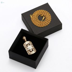 Pendentif rectangulaire serti de diamants de laboratoire VVS1, coupe baguette, design glacé, personnalisé, style hip-hop - Product Image 2