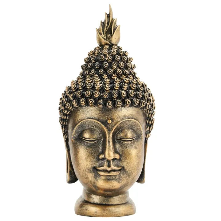 Resin meditation Buddha head religious decoration home statue
