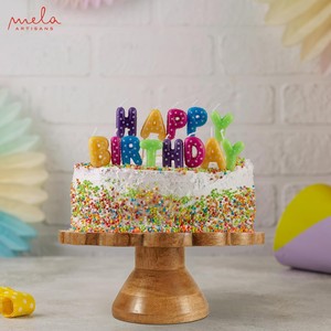 แท่นวางเค้กทำจากไม้อะคาเซียทำมือพร้อมขอบทรงเปลือกหอยถาดโชว์ขนมหวานสุดหรูสำหรับงานแต่งงานและของตกแต่งบ้าน - Product Image 2