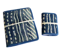 Notebook tradisional dengan kertas katun buatan tangan daur ulang Bahi / Khata Notebook kain katun cetak biru