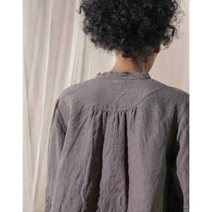 Chemisier ample en lin BARUNI pour femme, col à volants, 100 % popeline tricotée, tailles XS-XXL, idéal automne et printemps - Product Image 6