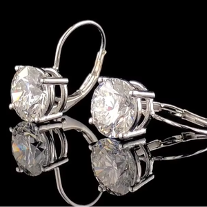 ต่างหูเพชรทรงห่วง 4.00 กะรัต ได้รับการรับรองจาก IGI เพชรเพาะเลี้ยงในห้องปฏิบัติการ ทองคำแท้ 14K เครื่องประดับชั้นดี - Product Image 1