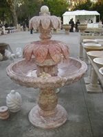 2025 sculpté à la main en travertin marbre jardin fontaine d'eau Style moderne turc avec des modèles décoratifs naturels en pierre Antique