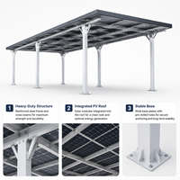 Carport solaire photovoltaïque LiFePO4 5kW 10kW avec conception modulaire pour usage domestique et commercial, chargeur de véhicules électriques, stockage de batterie